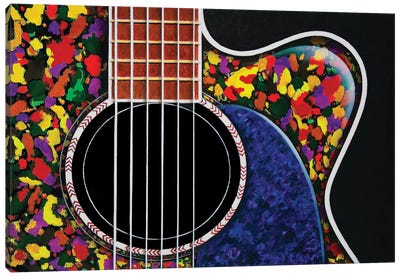 The Colorful Guitar Canvas Art Print - John Salozzo