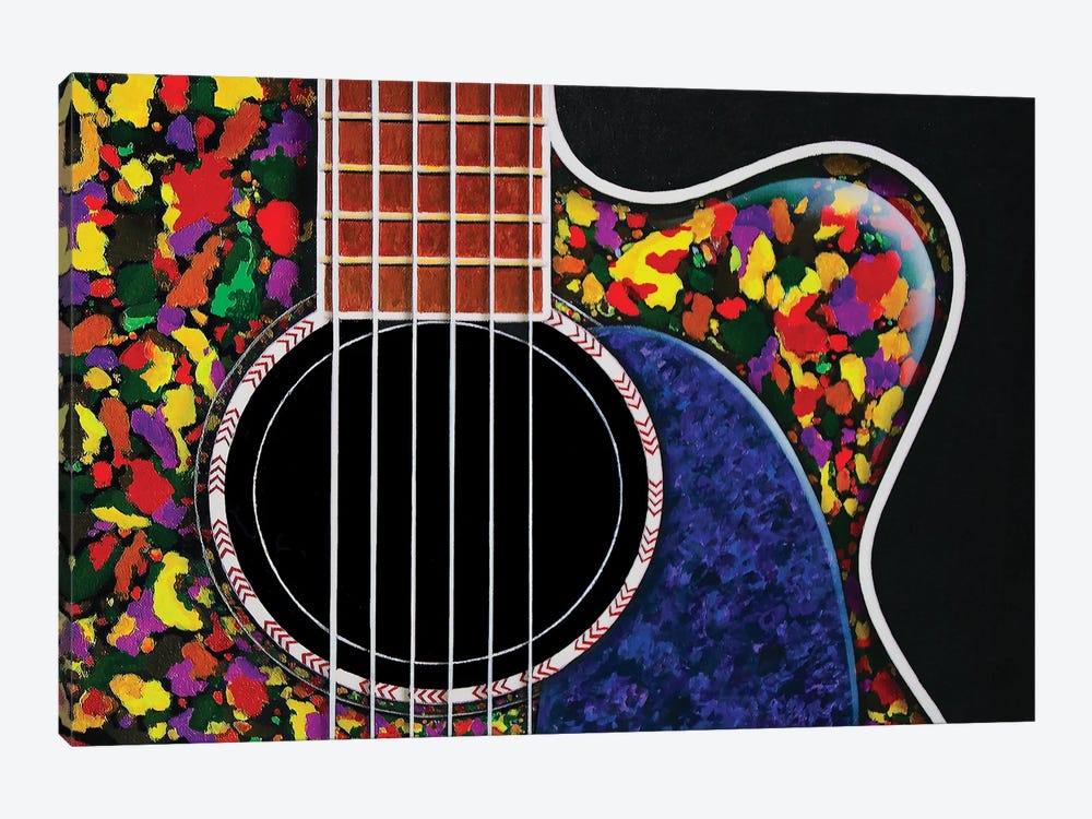 The Colorful Guitar by John Salozzo 1-piece Canvas Art