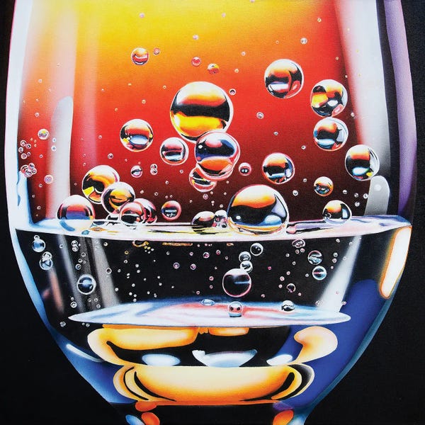 Hyperrealism Paintings: Rising Bubbles Abstract by John Salozzo