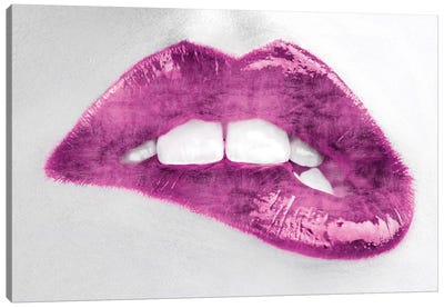 Luscious Pink Canvas Art Print - Lips Art