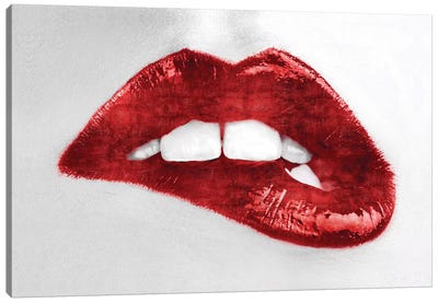 Luscious Red Canvas Art Print - Lips Art