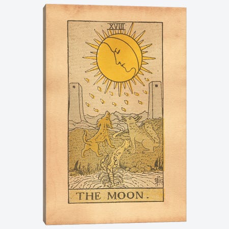 The Moon Tarot Canvas Print #SMD102} by Tea Stained Madness Art Print