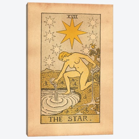 The Star Tarot Canvas Print #SMD104} by Tea Stained Madness Canvas Artwork
