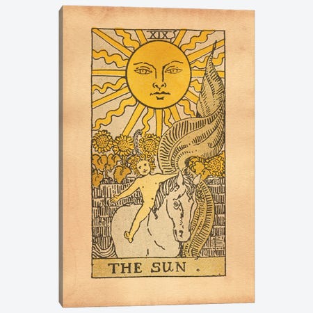 The Sun Tarot Canvas Print #SMD105} by Tea Stained Madness Canvas Wall Art