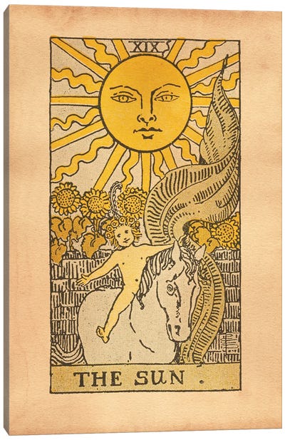 The Sun Tarot Canvas Art Print - Tea Stained Madness