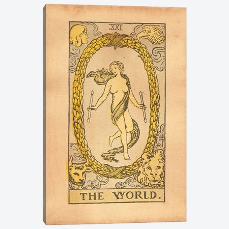 The World Tarot Canvas Print #SMD107} by Tea Stained Madness Canvas Art