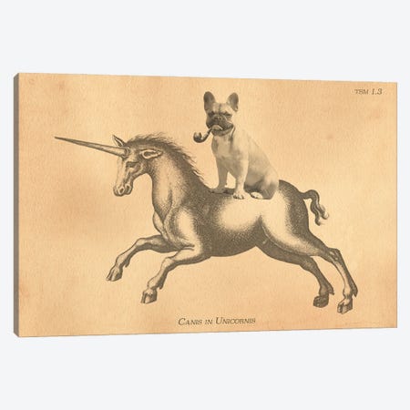 French Bulldog Unicorn Canvas Print #SMD43} by Tea Stained Madness Canvas Wall Art