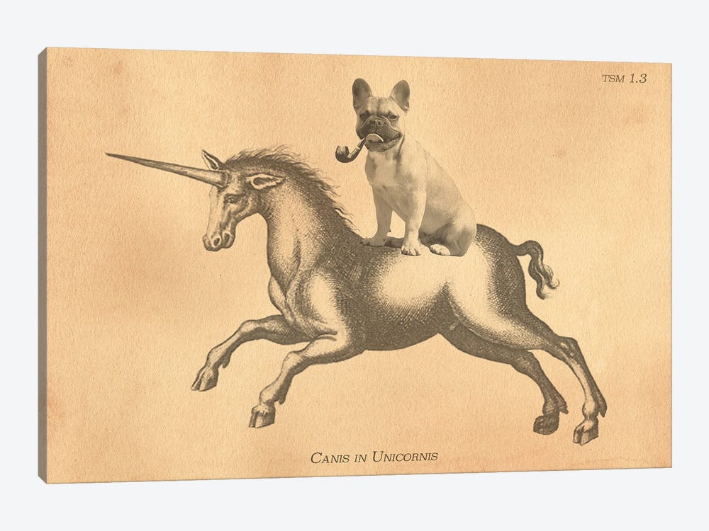 French Bulldog Unicorn by Tea Stained Madness 1-piece Art Print