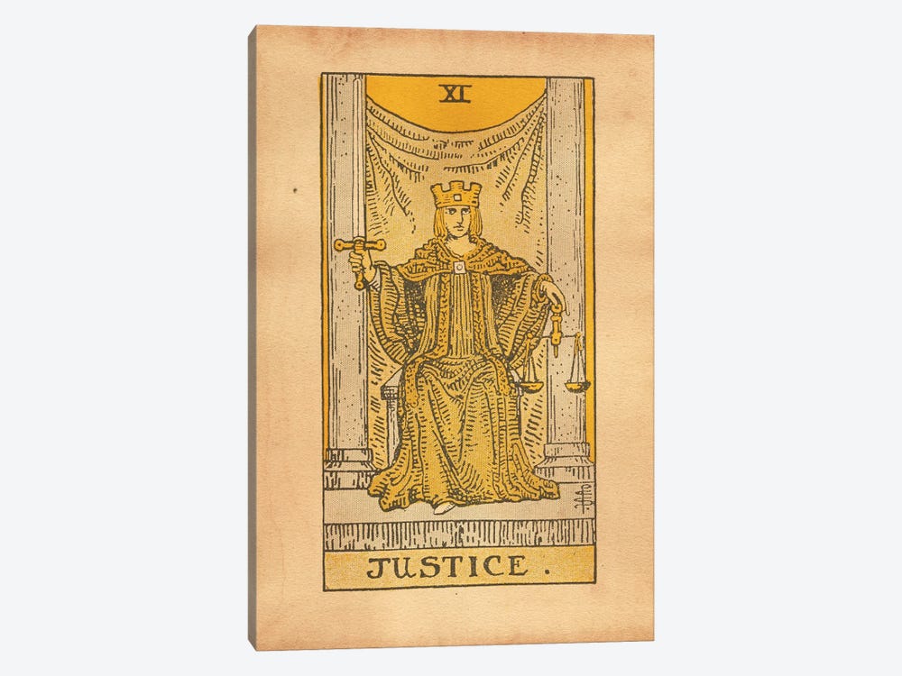 Justice Tarot by Tea Stained Madness 1-piece Canvas Art Print