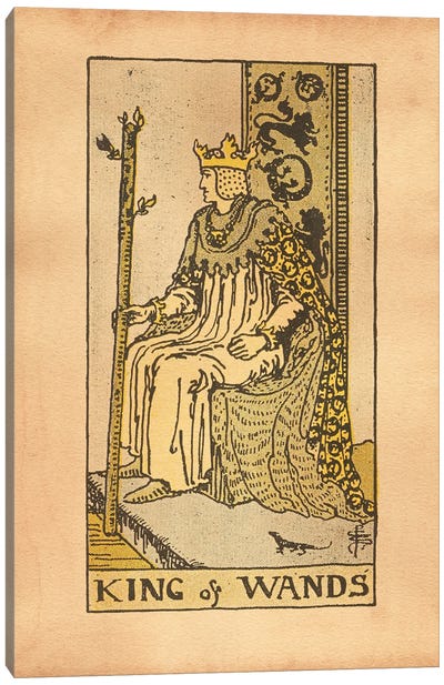 King Of Wands Tarot Canvas Art Print - Kings & Queens