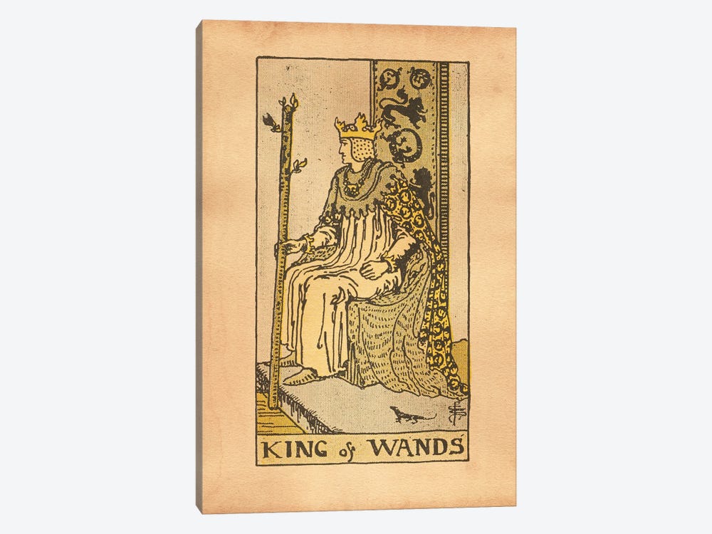 King Of Wands Tarot by Tea Stained Madness 1-piece Canvas Artwork