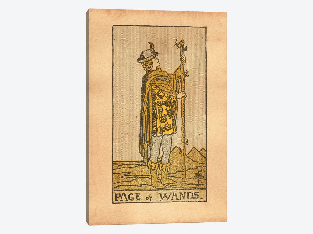 Page Of Wands Tarot by Tea Stained Madness 1-piece Canvas Print