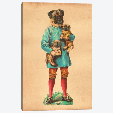 Pug Family Canvas Print #SMD70} by Tea Stained Madness Canvas Print