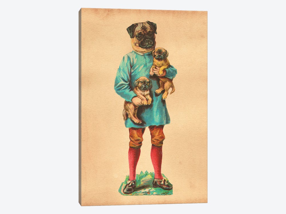Pug Family by Tea Stained Madness 1-piece Canvas Print