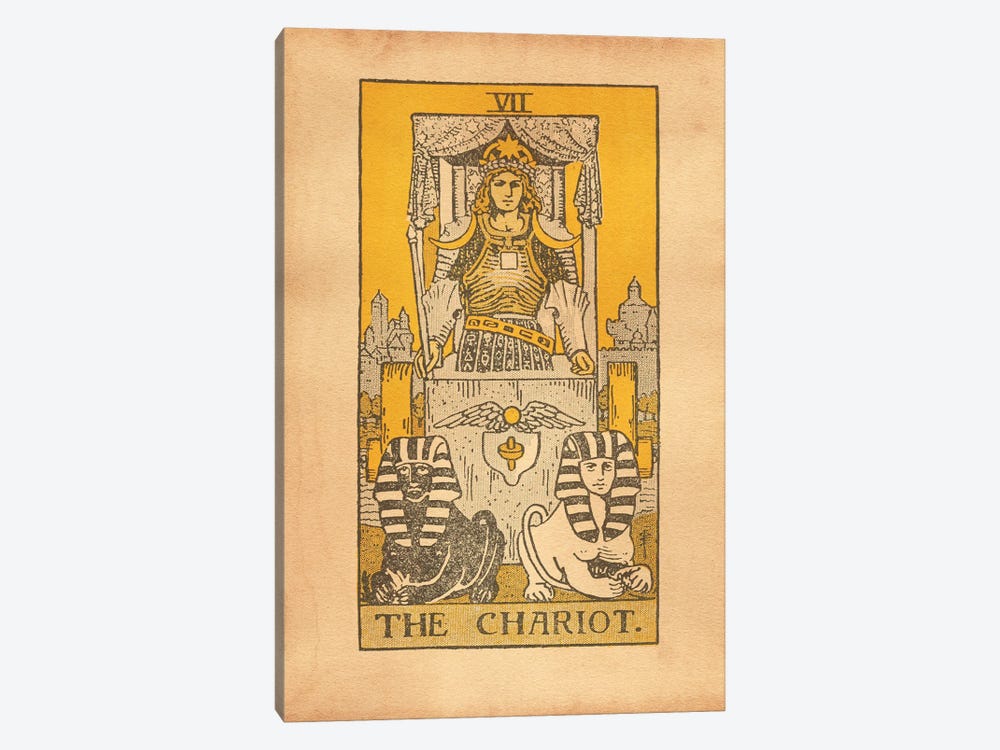 The Chariot Tarot by Tea Stained Madness 1-piece Canvas Art
