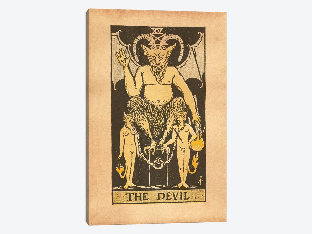 The Devil Tarot by Tea Stained Madness 1-piece Canvas Art Print