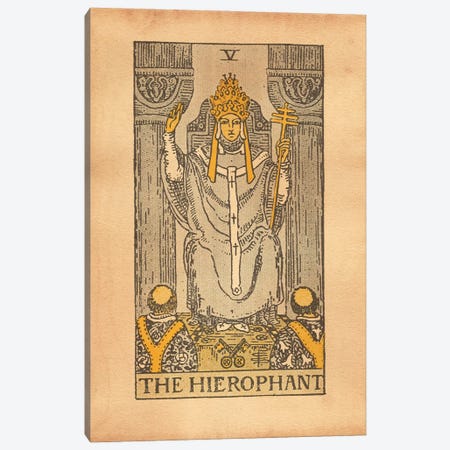 The Hierophant Tarot Canvas Print #SMD99} by Tea Stained Madness Canvas Art Print