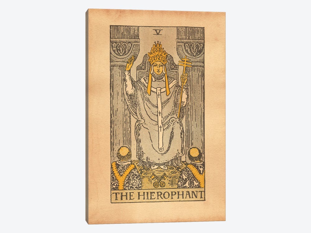 The Hierophant Tarot by Tea Stained Madness 1-piece Canvas Wall Art