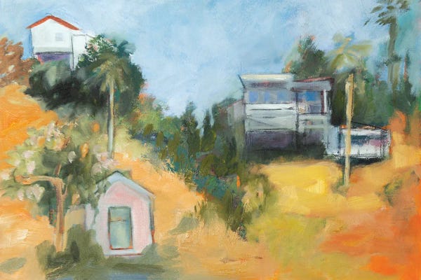 Susanne Marie: Pink House Amid Palms by Susanne Marie