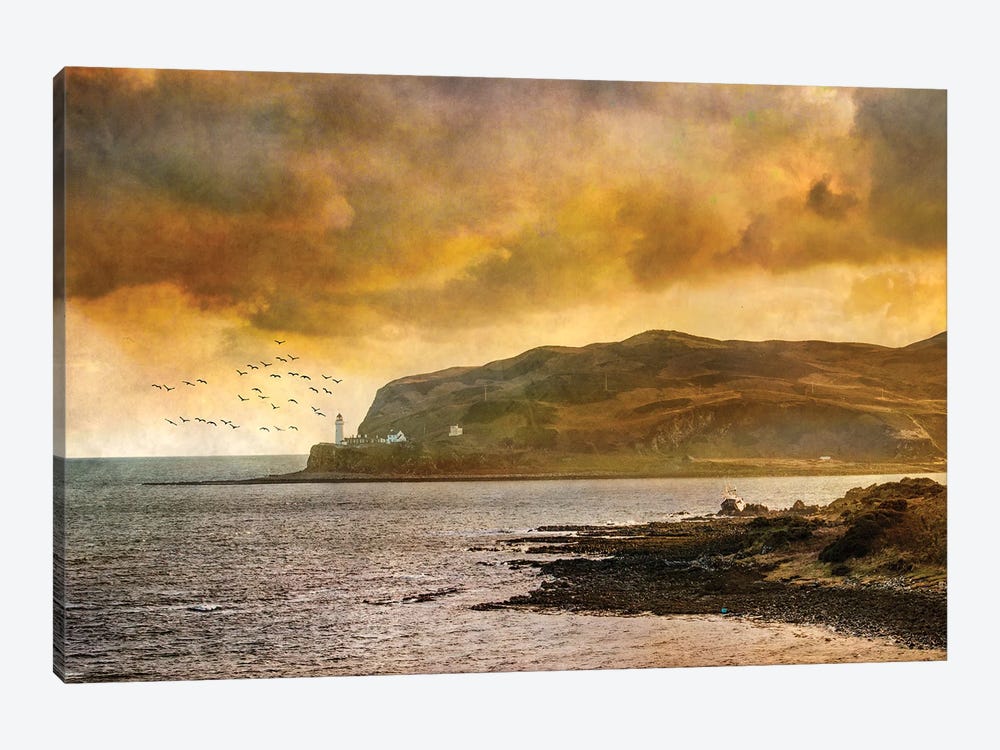Davaar Island Lighthouse And Wreck, Kintyre by Sarah Morton 1-piece Canvas Art Print