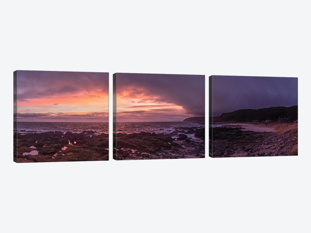 Southend Sunset (Panorama) by Sarah Morton 3-piece Canvas Art Print