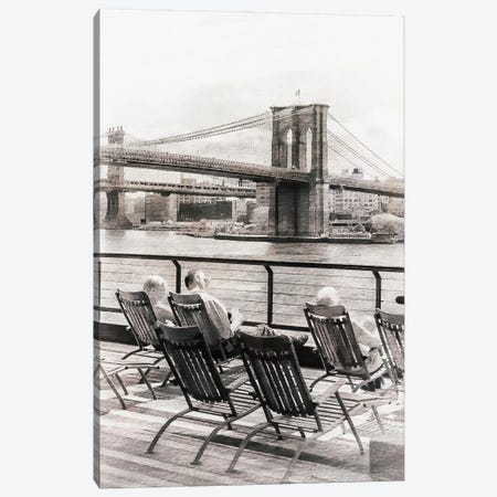 Brooklyn Bridge Sun Bathers Canvas Print #SMF50} by Sarah Morton Canvas Art Print