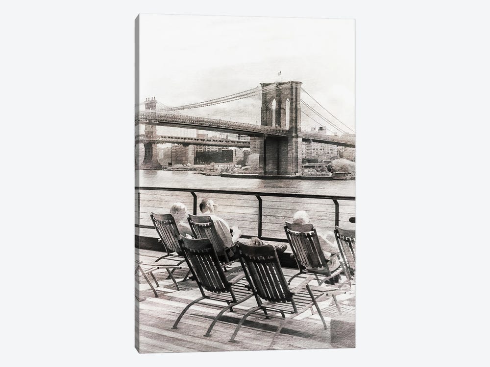 Brooklyn Bridge Sun Bathers by Sarah Morton 1-piece Canvas Art
