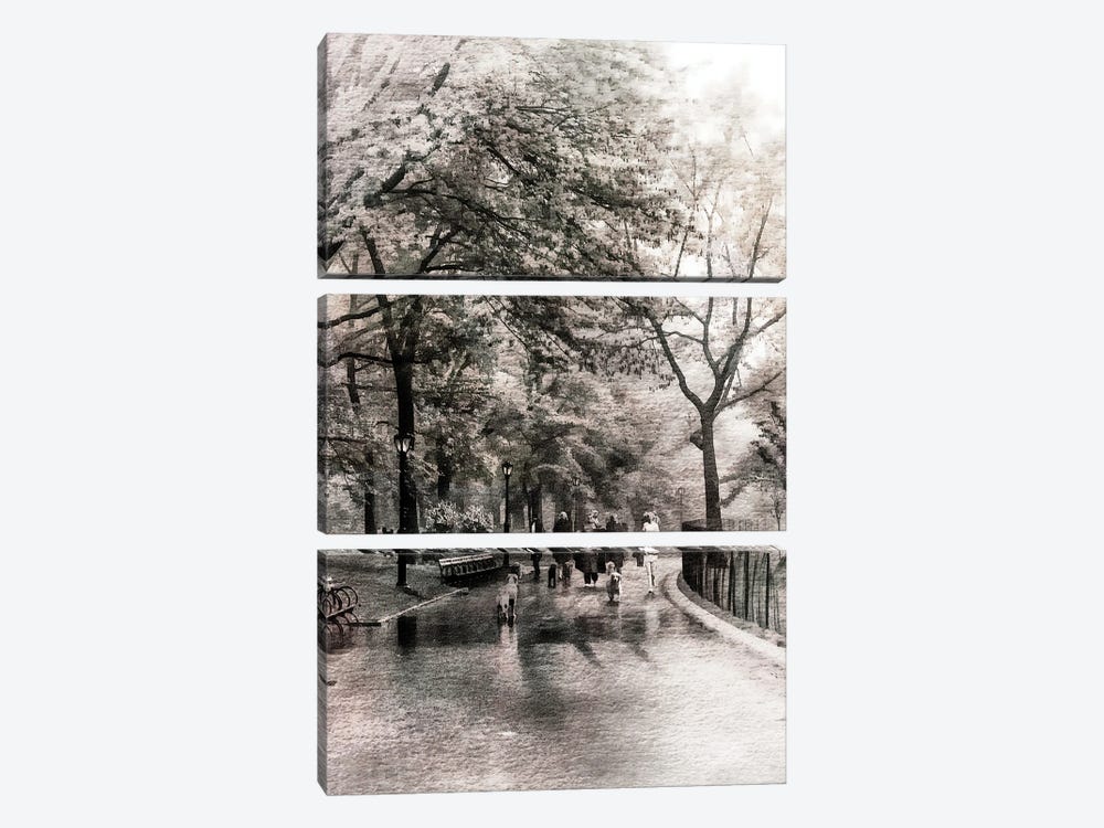 Dog Walkers In Central Park by Sarah Morton 3-piece Art Print