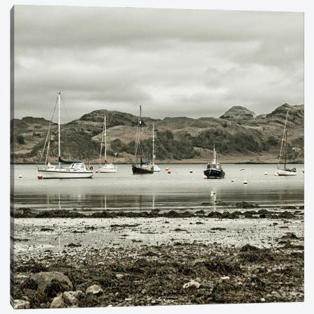 Boats At Anchor Canvas Print #SMF73} by Sarah Morton Art Print