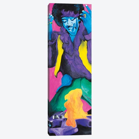 Jimi Hendrix Fire Canvas Print #SMG17} by Sammy Gorin Art Print