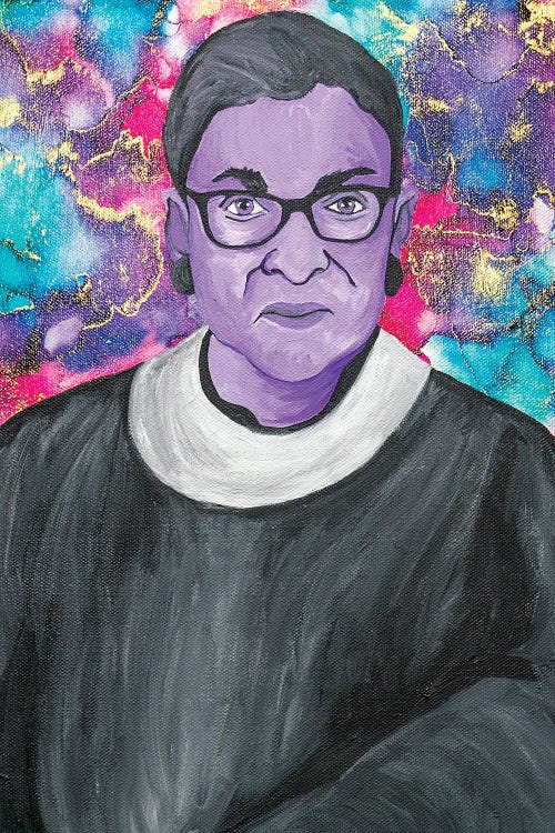 Ruth Bader Ginsburg Acrylic And Alcohol Ink Portrait