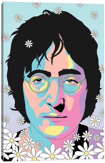 John Lennon Canvas Art Print - Daisy Art
