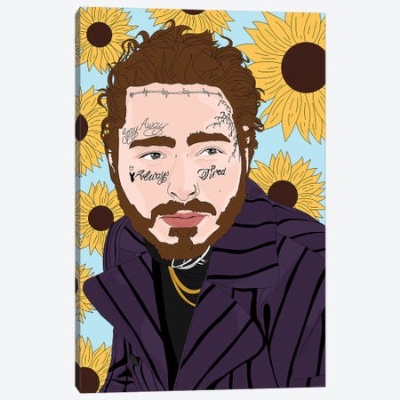 Post Malone Canvas Print #SMG59} by Sammy Gorin Canvas Wall Art