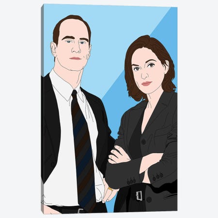 Detective Elliot Stabler And Olivia Benson Canvas Print #SMG62} by Sammy Gorin Canvas Print