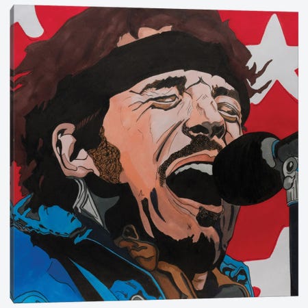 Bruce Springsteen - New Canvas Print #SMG65} by Sammy Gorin Canvas Wall Art