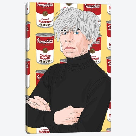 Andy Warhol Canvas Print #SMG66} by Sammy Gorin Canvas Wall Art