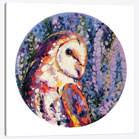 Amorous Barn Owl Canvas Print #SMJ18} by Simone Majetich Canvas Art Print