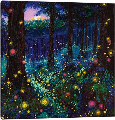 Lights Of Congaree Canvas Art Print - Finger Painting Art