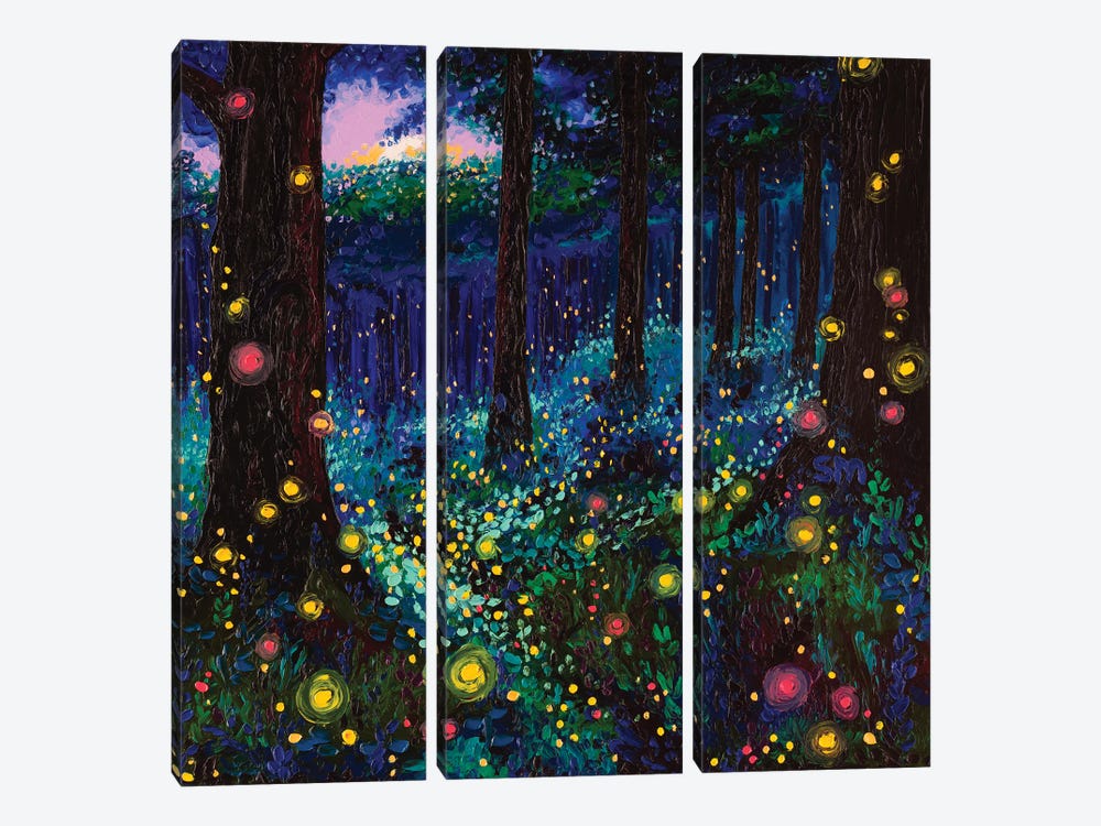 Lights Of Congaree by Simone Majetich 3-piece Canvas Wall Art