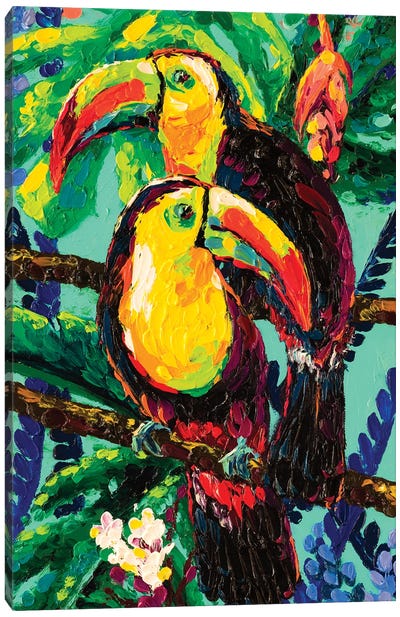 Neotropical Paradise Canvas Art Print - Finger Painting Art