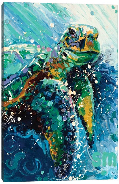 Turtle Tide Canvas Art Print - Finger Painting Art