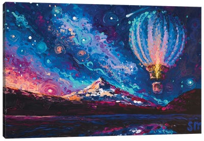 Celestial Voyage Canvas Art Print - Hot Air Balloon Art