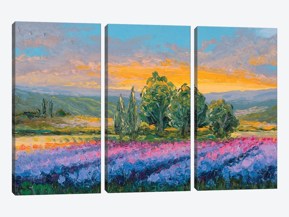 Stroll In Tuscany by Simone Majetich 3-piece Canvas Print