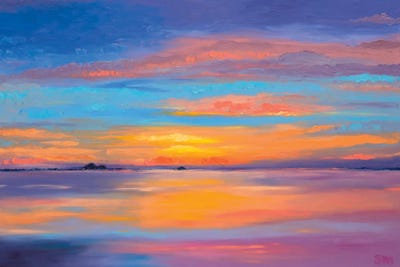 Brilliant Sunset Painting by Simone Majetich canvas print
