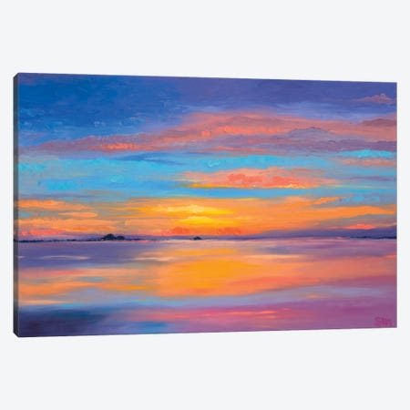 Brilliant Sunset Painting Canvas Print #SMJ35} by Simone Majetich Canvas Art
