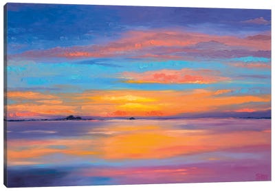 Brilliant Sunset Painting Canvas Art Print - Finger Painting Art
