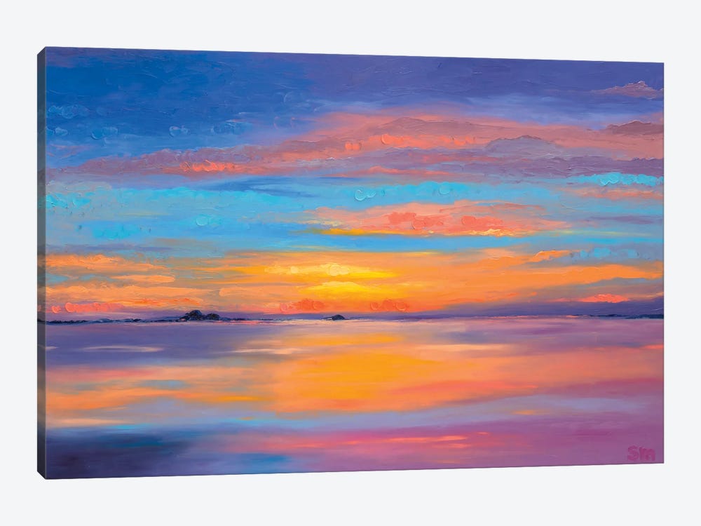Brilliant Sunset Painting by Simone Majetich 1-piece Art Print