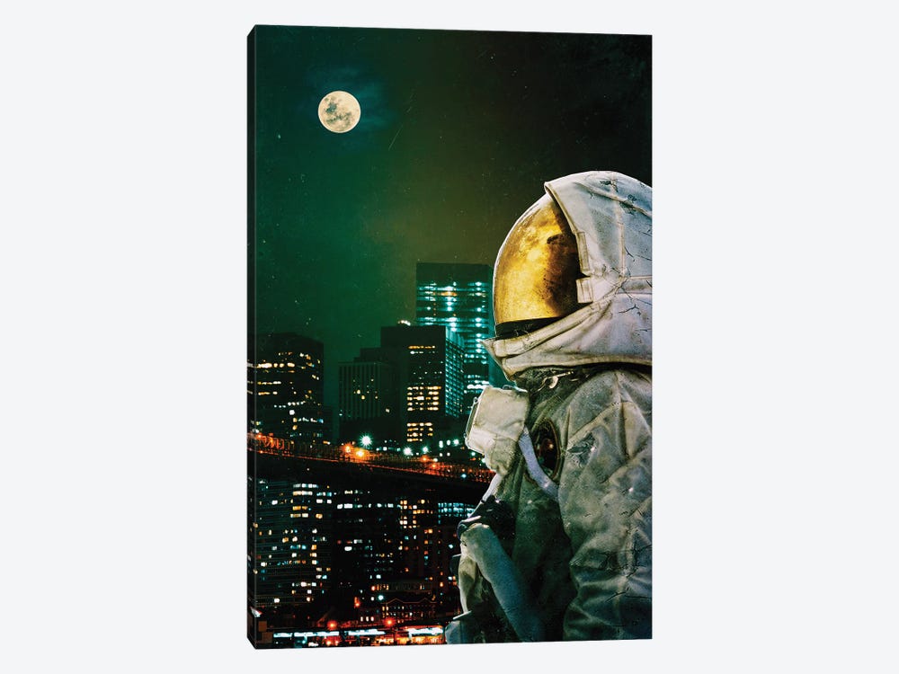 Between The Moon And The City by Seamless 1-piece Canvas Artwork