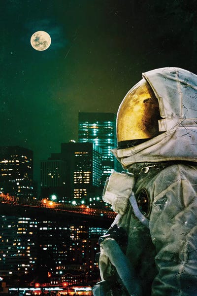 Kids Astronomy & Space Art: Between The Moon And The City by Seamless