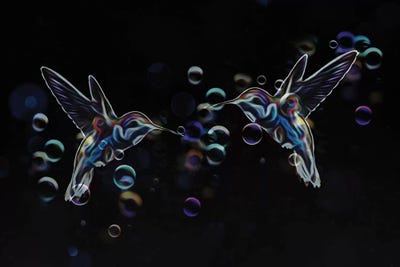 Hummingbirds by Seamless canvas print